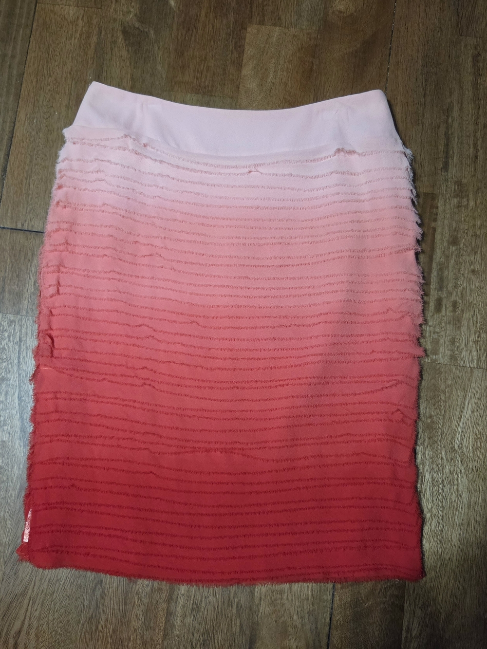 Lafayette 148 New York Pink-to-Red Ombre Layered Mini Skirt